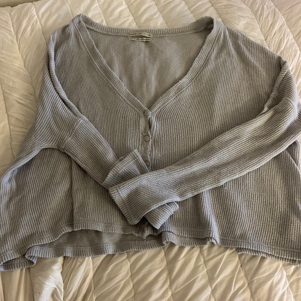 Urban outfitters grey button waffle knit